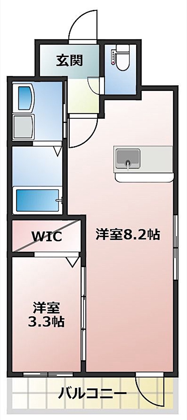 博多区 博多駅南5丁目の1LDK 間取り図