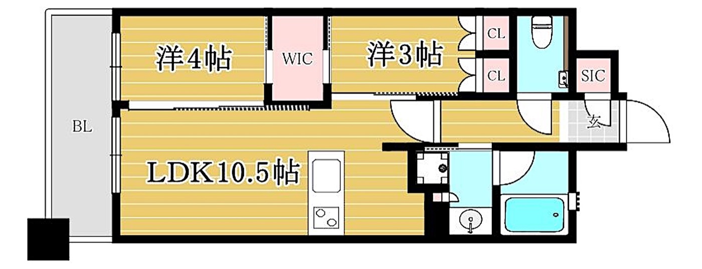 博多区 古門戸町の2LDK 間取り図
