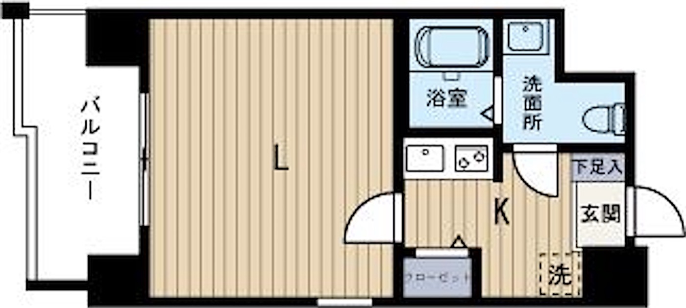 博多区 築港本町の1K 間取り図
