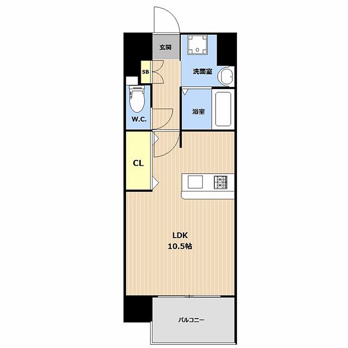 博多区 博多駅南3丁目のワンルーム 間取り図