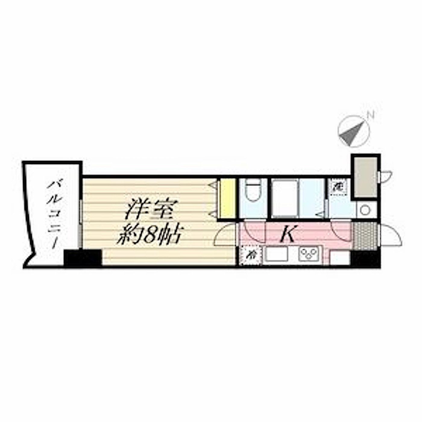 博多区 博多駅前1丁目の1K 間取り図