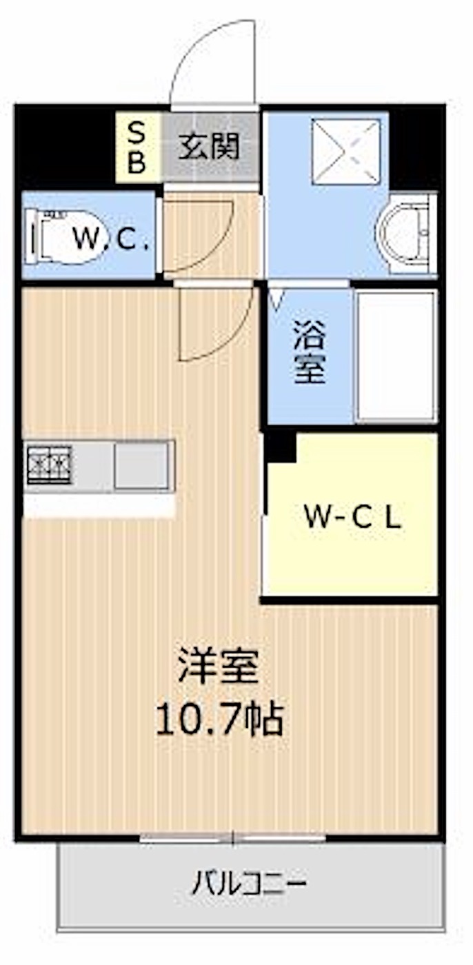 博多区 博多駅南3丁目のワンルーム 間取り図