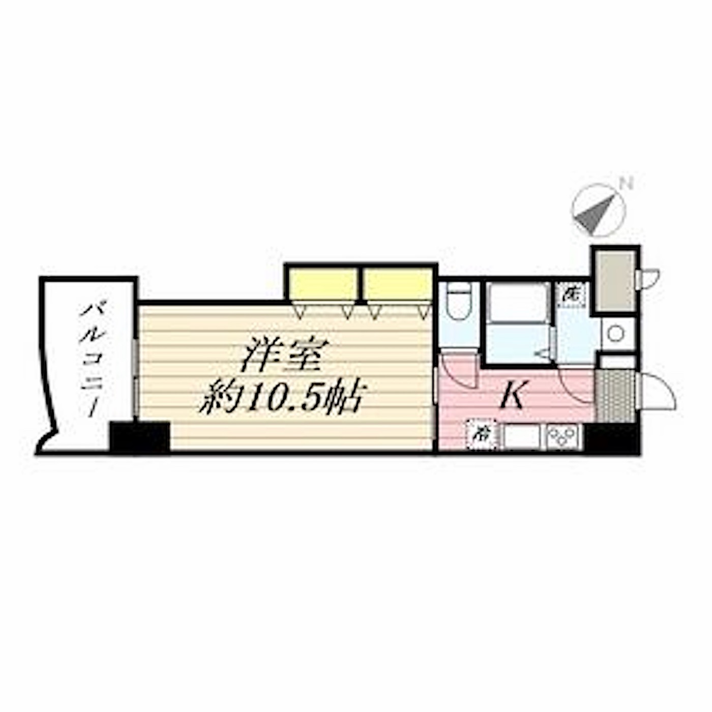 博多区 博多駅前1丁目の1K 間取り図