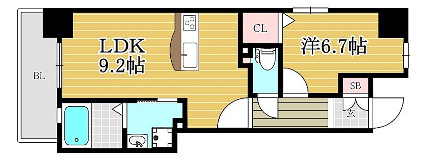 博多区 博多駅南2丁目の1LDK 間取り図